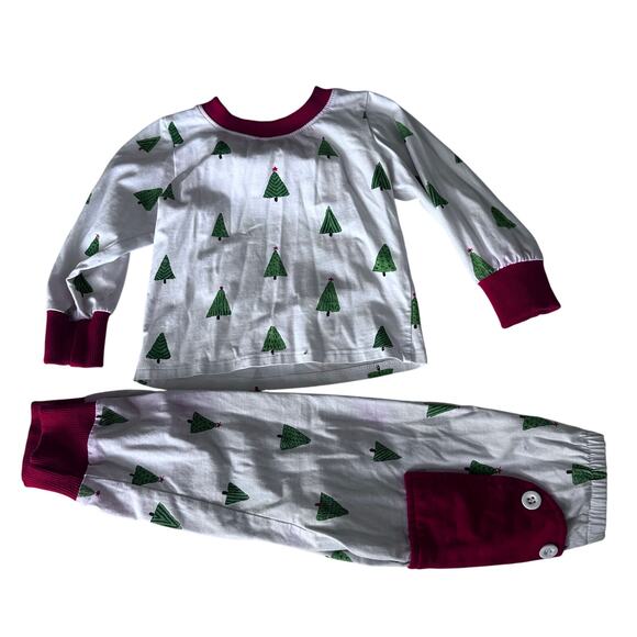 Sugarbee Blanks Christmas Tree Print Pajama Set - Size 2 - Picture 1 of 7